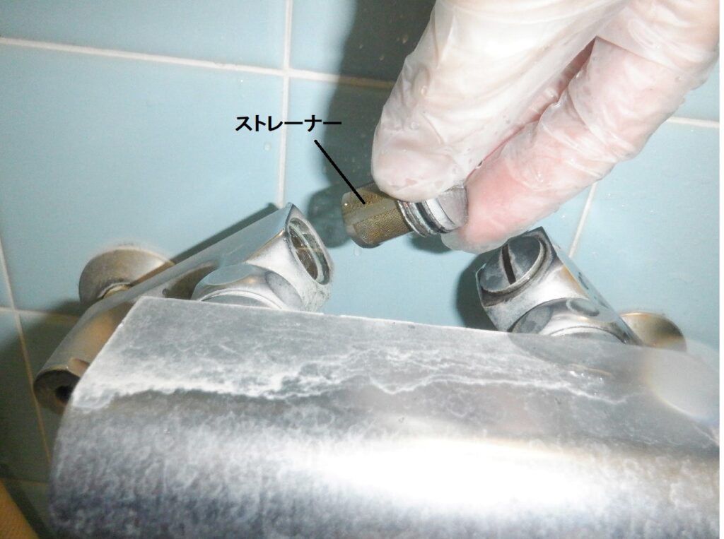 TOTO　TM245C　壁付ｻｰﾓｼｬﾜｰ水栓　水漏れ・ｻｰﾓｽﾀｯﾄ故障（修理部品供給終了）　→　水栓本体交換方法