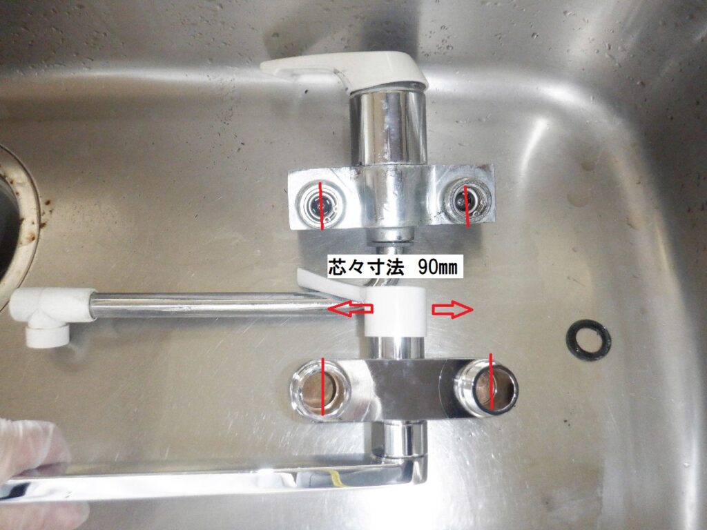 TOTO　TKJ30UX　ｷｯﾁﾝ壁付ｼﾝｸﾞﾙﾚﾊﾞｰ水栓　＜吐水ﾊﾟｲﾌﾟ接続部から水漏れ＞（修理部品供給終了品） 簡単な水栓本体部交換方法