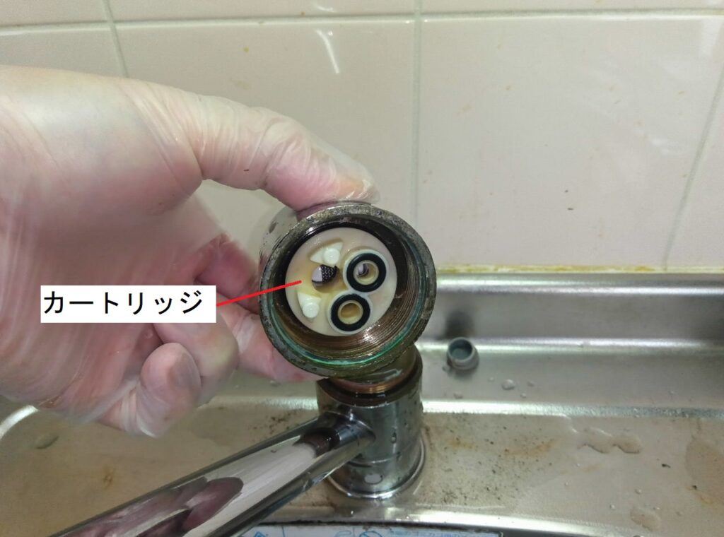 MYM　台付ｼﾝｸﾞﾙﾚﾊﾞｰ混合水栓　FA235H
ｾﾗﾐｯｸｶｰﾄﾘｯｼﾞ交換手順