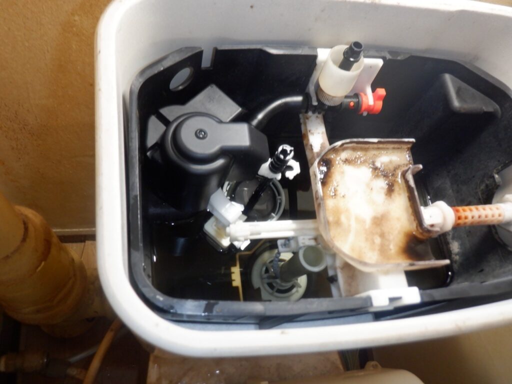 TOTO　SH215BAS【ﾎﾞｰﾙﾀｯﾌﾟ・排水弁制御筒ﾕﾆｯﾄ交換方法】　ﾄｲﾚ手洗付ﾛｰﾀﾝｸ　＜水が止まらない。＞修理方法　※手洗無し　SH214BASも対象　※ﾋﾟｭｱﾚｽﾄMRｼﾘｰｽﾞ